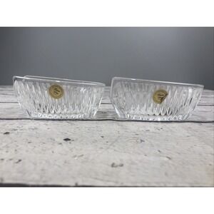 Vintage Princess House Royal Highlight Lead Crystal Spoon/Fork Holders -Set Of 2